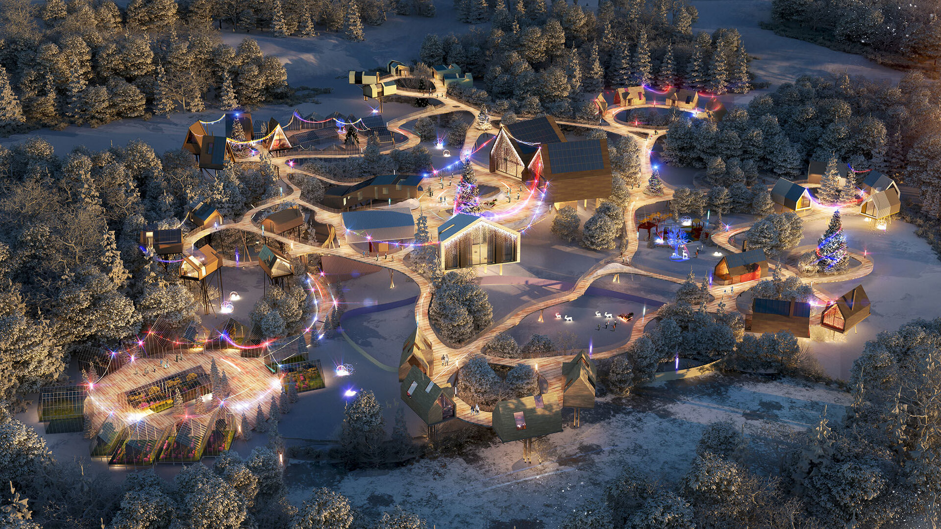 Làng ông già Noel tại Rovaniemi được thiết kế với quy mô vừa phải, cho phép kiểm soát dòng trải nghiệm và giữ sự thân thiện trong từng điểm chạm dịch vụ.